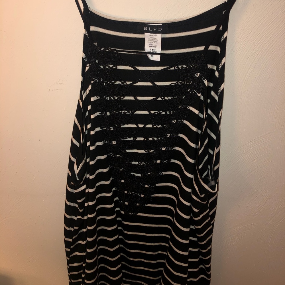 Black striped tank top